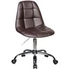 Кресло LM-9800 коричневый для персонала, хром, экокожа