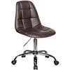 Кресло LM-9800 коричневый для персонала, хром, экокожа фото 3