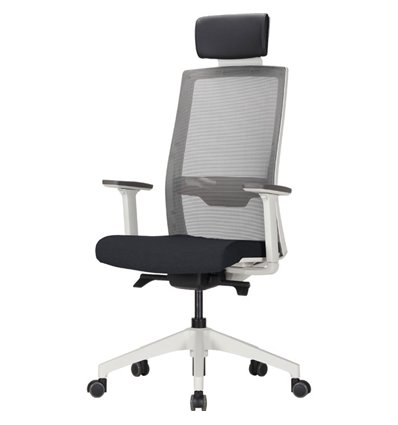 Кресло DUOREST DuoFlex QUANTUM Q700C_W (Q7) для руководителя, ортопедическое, сетка/ткань, цвет серый/черный