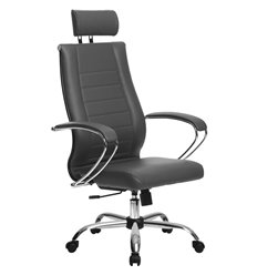 Кресло Метта Комплект 33 Pilot серый для руководителя, NewLeather