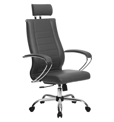 Кресло Метта Комплект 33 Pilot серый для руководителя, NewLeather