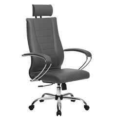 Кресло Метта Комплект 35 Pilot серый для руководителя, NewLeather