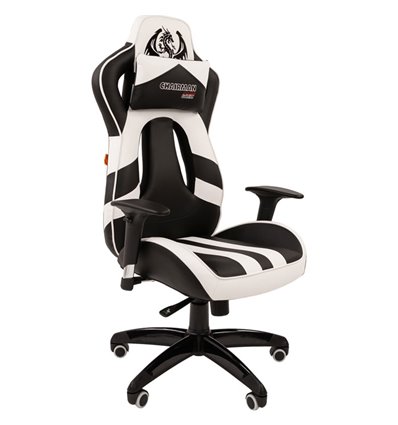 Кресло CHAIRMAN GAME 25 WHITE геймерское, экокожа, цвет белый/черный