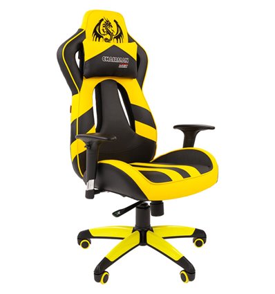 Кресло CHAIRMAN GAME 25 YELLOW геймерское, экокожа, цвет желтый/черный