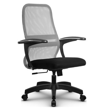 Кресло Метта SU-CM-8 светло-серый для руководителя, сетка/ткань