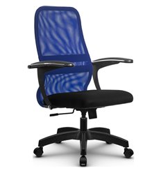 Кресло для руководителя Метта SU-СU160-8 PL синий, сетка/ткань, крестовина пластик, топган фото 1