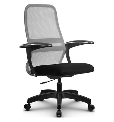 Кресло Метта SU-CM-8P светло-серый для руководителя, сетка/ткань