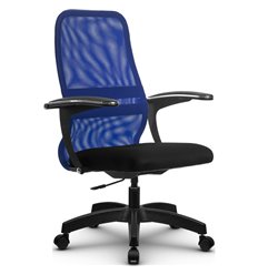 Кресло для руководителя Метта SU-СU160-8P PL синий, сетка/ткань, крестовина пластик, пиастра фото 1