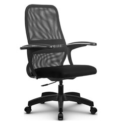 Офисное кресло Метта SU-СU160-8P PL темно-серый, сетка/ткань, крестовина пластик, пиастра фото 1