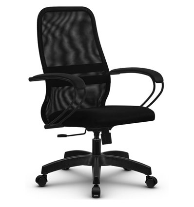 Кресло Метта SU-CP-8 черный для руководителя, сетка/ткань