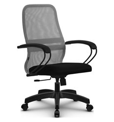 Кресло Метта SU-CP-8 светло-серый для руководителя, сетка/ткань