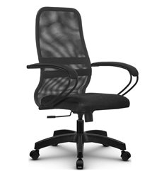 Кресло для руководителя Метта SU-CP-8 (SU-СК130-8) PL темно-серый, сетка/ткань, крестовина пластик, топган фото 1