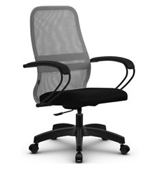 Офисное кресло Метта SU-CP-8P (SU-СК130-8P) PL светло-серый, сетка/ткань, крестовина пластик, пиастра фото 1