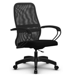 Кресло компьютерное Метта SU-CP-8P (SU-СК130-8P) PL темно-серый, сетка/ткань, крестовина пластик, пиастра фото 1