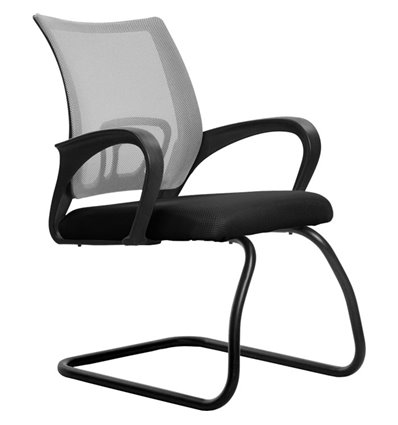 Кресло Метта SU-CS-9F2 светло-серый для посетителя, сетка/ткань
