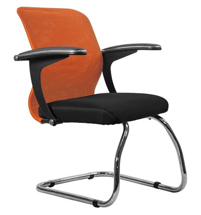 Кресло Метта SU-M-4F1 оранжевый для посетителя, сетка/ткань