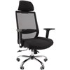 Кресло CHAIRMAN 555 LUX для руководителя, сетка/ткань, цвет черный