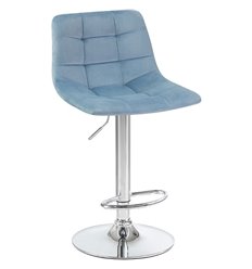 Барный стул DOBRIN Tailor LM-5017 пудрово-голубой велюр, основание хром фото 1