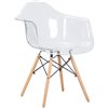 Стул Eames DAW LMZL-PP620 прозрачный пластик, ножки светлый бук фото 1