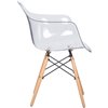 Стул Eames DAW LMZL-PP620 прозрачный пластик, ножки светлый бук фото 3