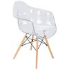 Стул Eames DAW LMZL-PP620 прозрачный пластик, ножки светлый бук фото 6