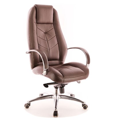 Кресло EVERPROF DRIFT Full AL M Brown для руководителя, натуральная кожа, цвет коричневый