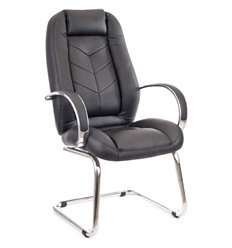 Кресло EVERPROF DRIFT Full CF PU Black для посетителя, экокожа, цвет черный