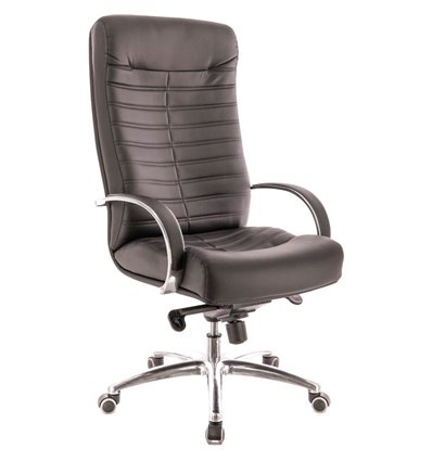Кресло EVERPROF Orion AL M Black для руководителя, натуральная кожа, цвет черный
