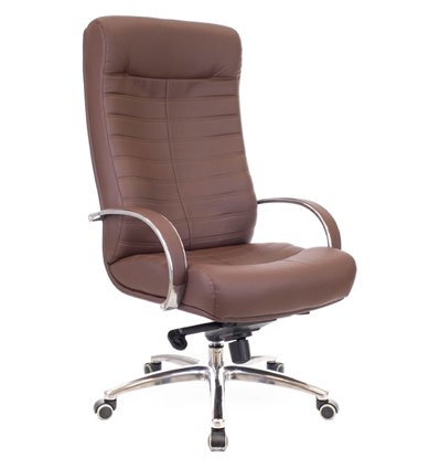 Кресло EVERPROF Orion AL M Brown для руководителя, натуральная кожа, цвет коричневый