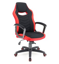 Кресло EVERPROF Stels T Red игровое, ткань, цвет черный/красный