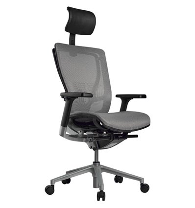 Кресло Schairs AEON - A01S для руководителя, эргономичное, сетка, цвет светло-серый