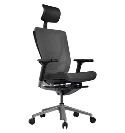 Кресло Schairs AEON - M01S для руководителя, эргономичное, сетка/ткань, цвет серый