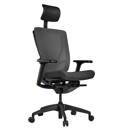 Кресло Schairs AEON - M01B для руководителя, эргономичное, сетка/ткань, цвет серый