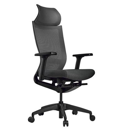 Кресло Schairs ZEN2 - M01B для руководителя, эргономичное, сетка/ткань, цвет серый