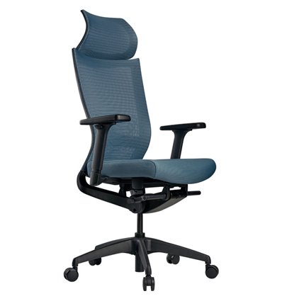 Кресло Schairs ZEN2 - M01B для руководителя, эргономичное, сетка/ткань, цвет голубой