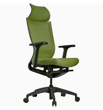 Кресло Schairs ZEN2 - M01B для руководителя, эргономичное, сетка/ткань, цвет зеленый