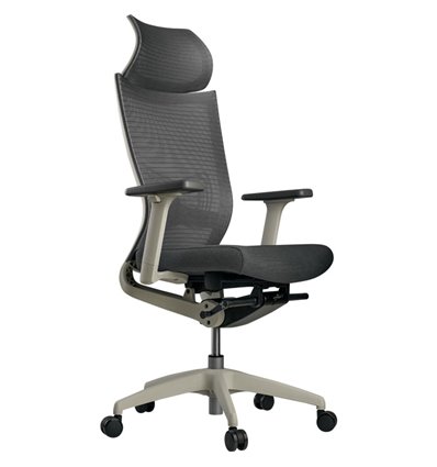 Кресло Schairs ZEN2 - M01W для руководителя, эргономичное, сетка/ткань, цвет серый