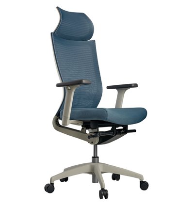 Кресло Schairs ZEN2 - M01W для руководителя, эргономичное, сетка/ткань, цвет голубой