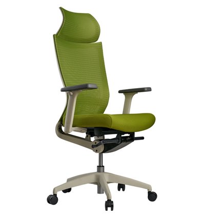 Кресло Schairs ZEN2 - M01W для руководителя, эргономичное, сетка/ткань, цвет зеленый