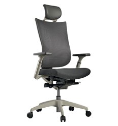 Кресло Schairs TONE-M01W grey для руководителя, эргономичное, сетка/ткань, цвет серый