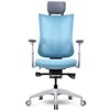 Кресло Schairs TONE-M01W silver blue для руководителя, эргономичное, сетка/ткань, цвет серебристо-голубой фото 2