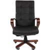 Кресло CHAIRMAN 424 WD кожа черная для руководителя, дерево фото 2