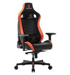 Эргономичное кресло для руководителя EVOLUTION AVATAR, экокожа, цвет черный/оранжевый фото 1