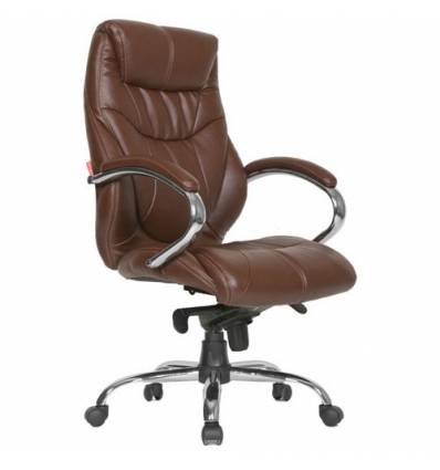 Кресло PARTCOM Колорадо хром для руководителя,цвет коричневый, усиленное до 250 кг