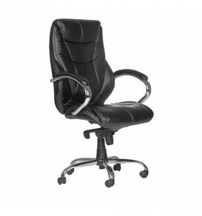 Кресло  PARTCOM Колорадо хром для руководителя,цвет черный, усиленное до 250 кг