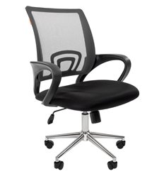 Кресло CHAIRMAN 696 CHROME/GREY для оператора, сетка/ткань, цвет серый/черный