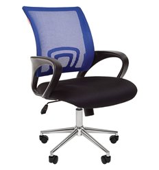Кресло CHAIRMAN 696 CHROME/BLUE для оператора, сетка/ткань, цвет синий/черный