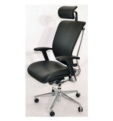 Ортопедическое кресло Expert Spring Leather черный каркас, кожа черная фото 1