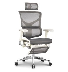 Ортопедическое кресло Expert Sail с подножкой, серый каркас, сетка серая фото 1