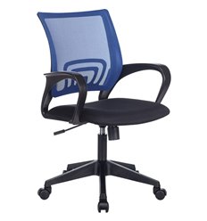 Офисное кресло Бюрократ CH-695N/BL/TW-11, цвет синий/черный, спинка сетка фото 1